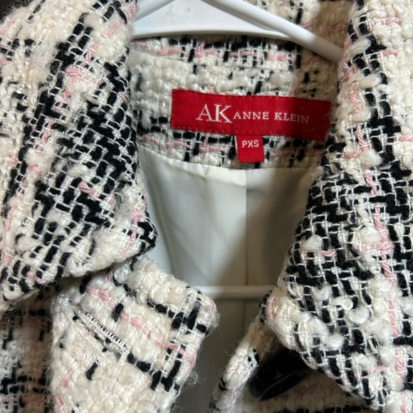 Anne Klein Black and Cream Plaid Coat - Picture 4 of 4